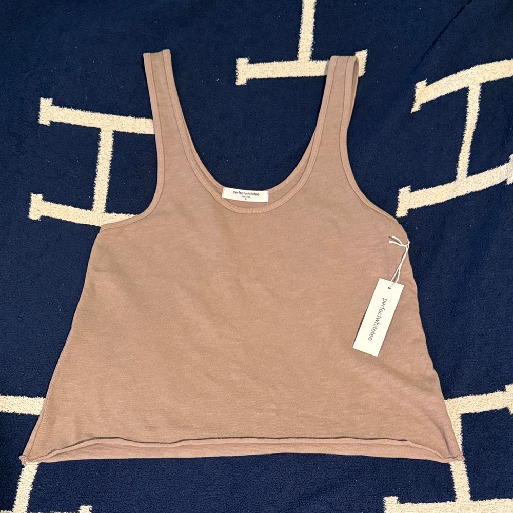 NWT perfectwhitetee Women's Brown Tank Top